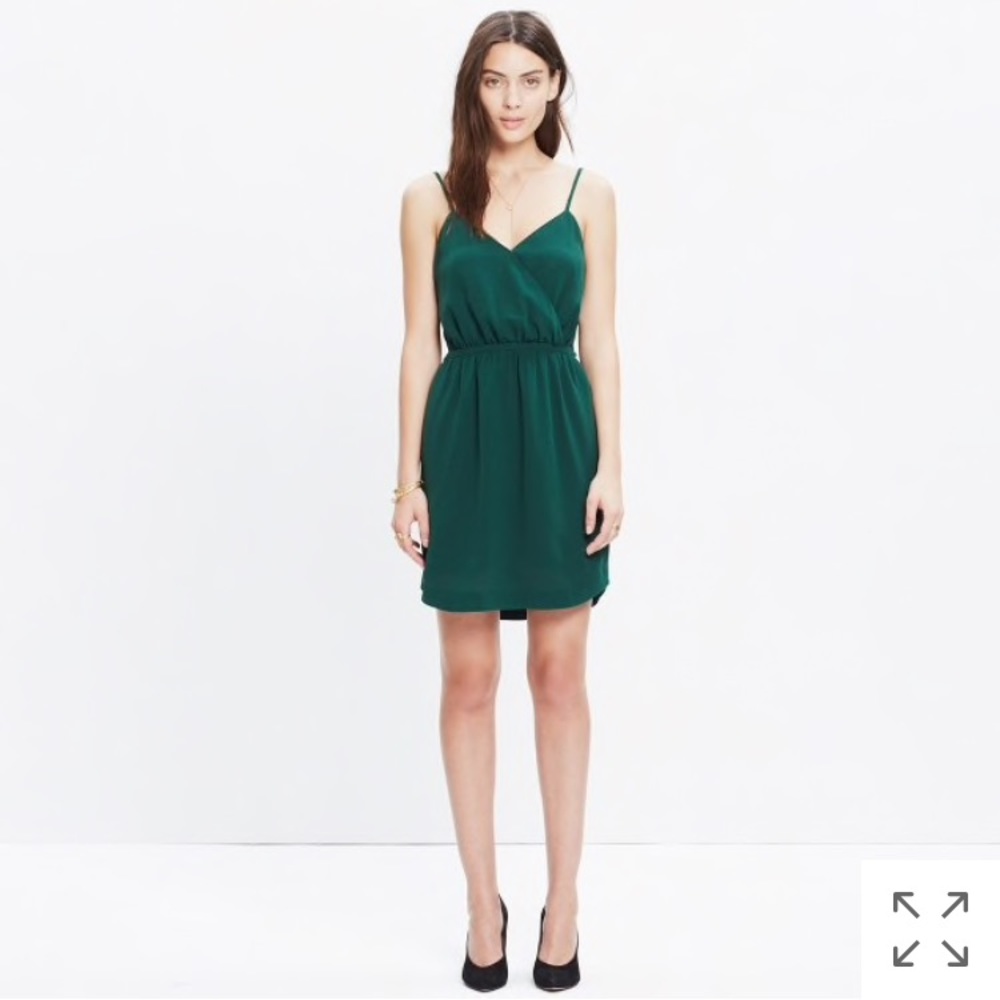 Madewell wrap front cami dress in bowling green